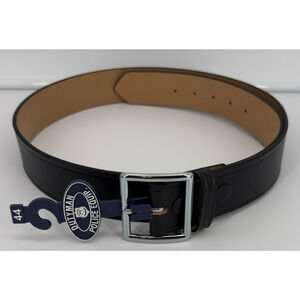 New Dutyman 1611 1-3/4" Black Plain Leather Garrison Belt Size 44